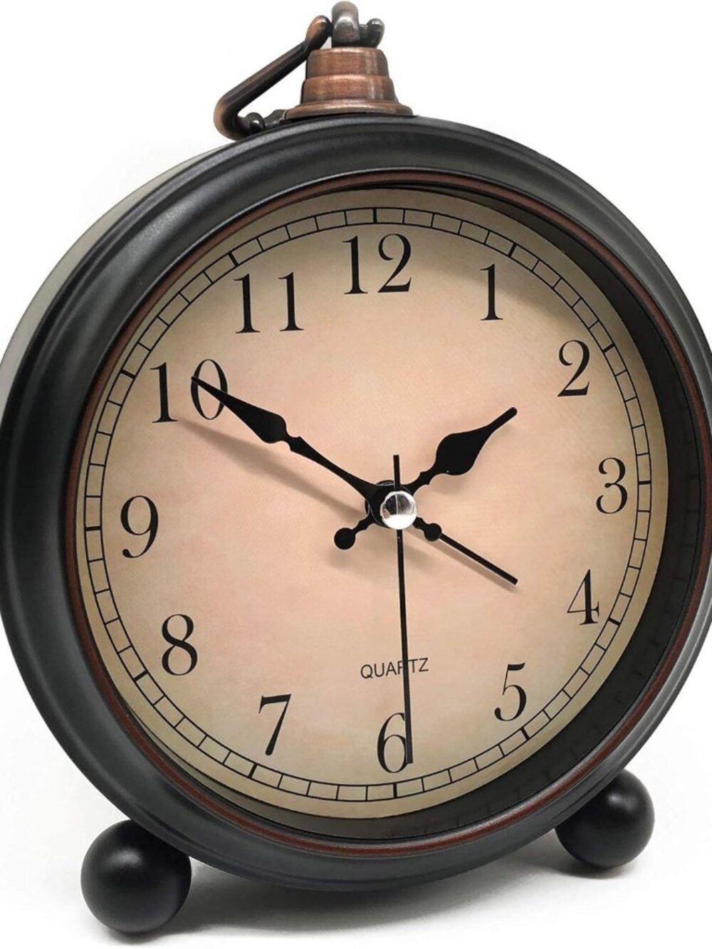 Vintage Retro Analog Alarm Clock, 4 inch Super Silent Non Ticking Small Clock wi